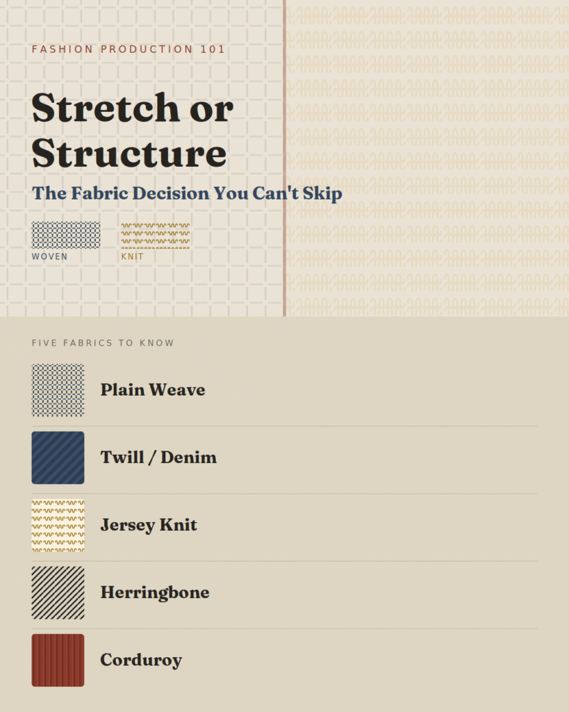 Stretch or Structure: The Fabric Decision You Can't Skip fabric guide cover 1080x1350